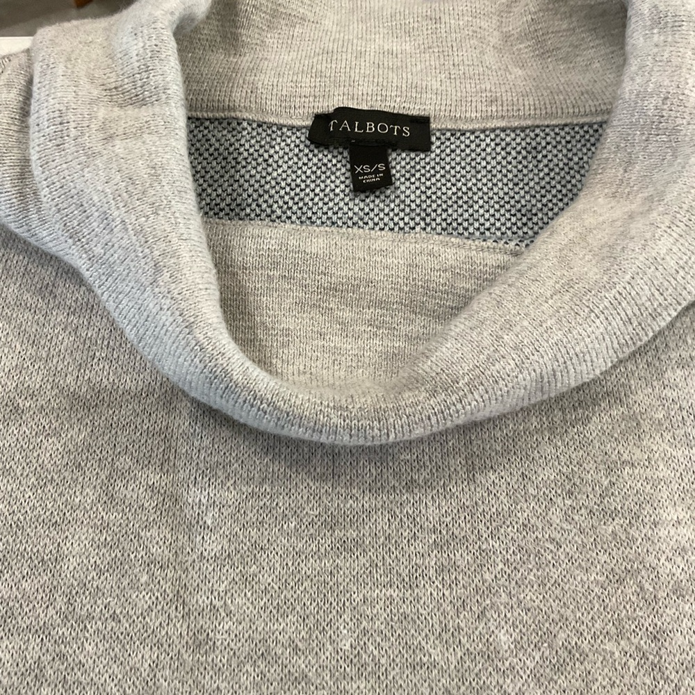 Talbots Sabrina Knit Sweater Poncho Grey, Blue & White Stripes Women’s XS/S - Picture 4 of 10